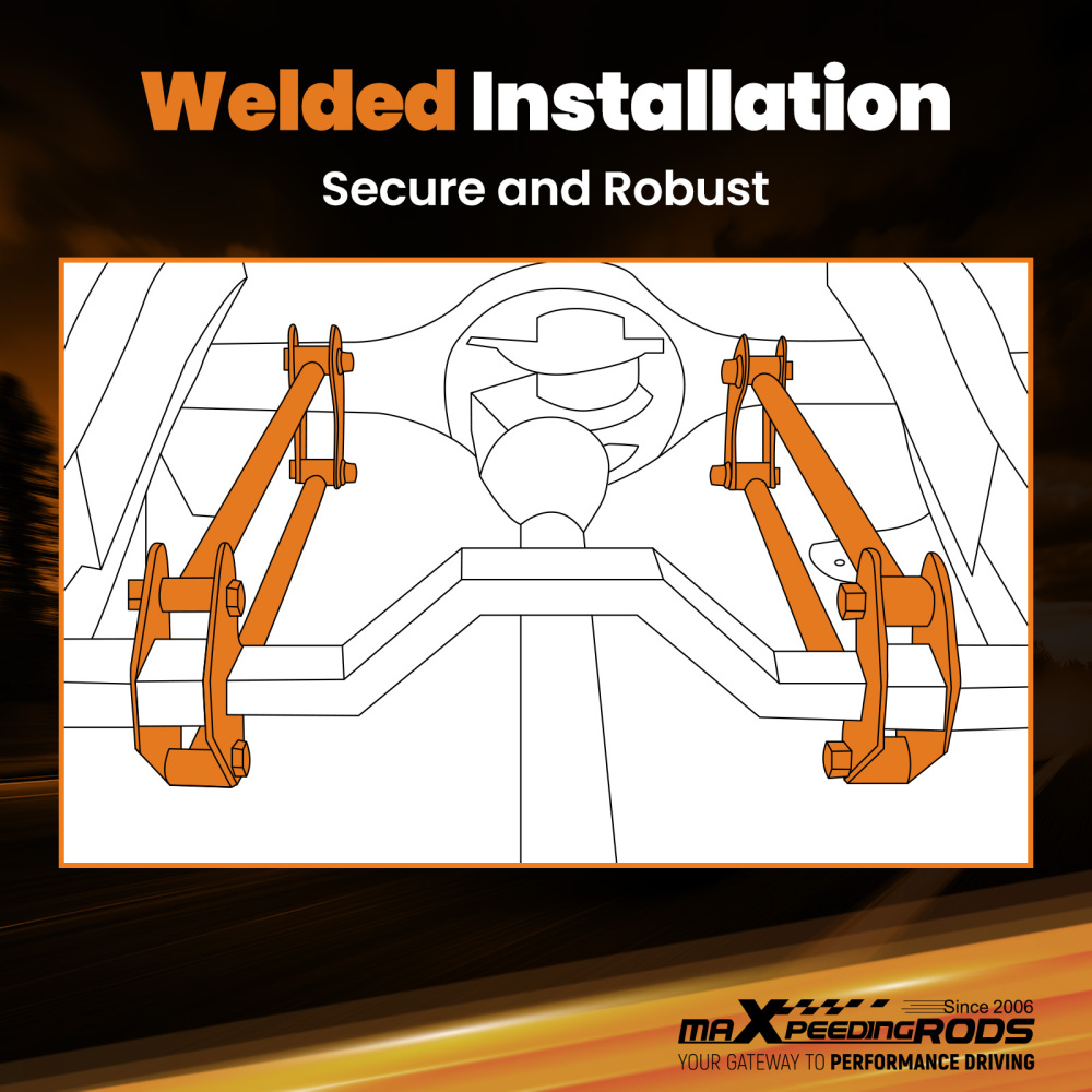 Soudure Sur parallèle 4 Link Suspension Kit for Hot Rod Rat Truck 5 bars