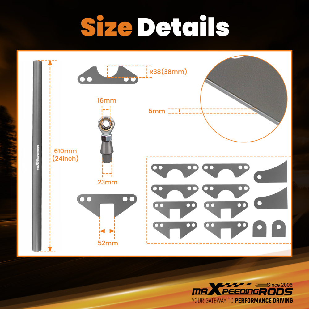 Soudure Sur parallèle 4 Link Suspension Kit for Hot Rod Rat Truck 5 bars