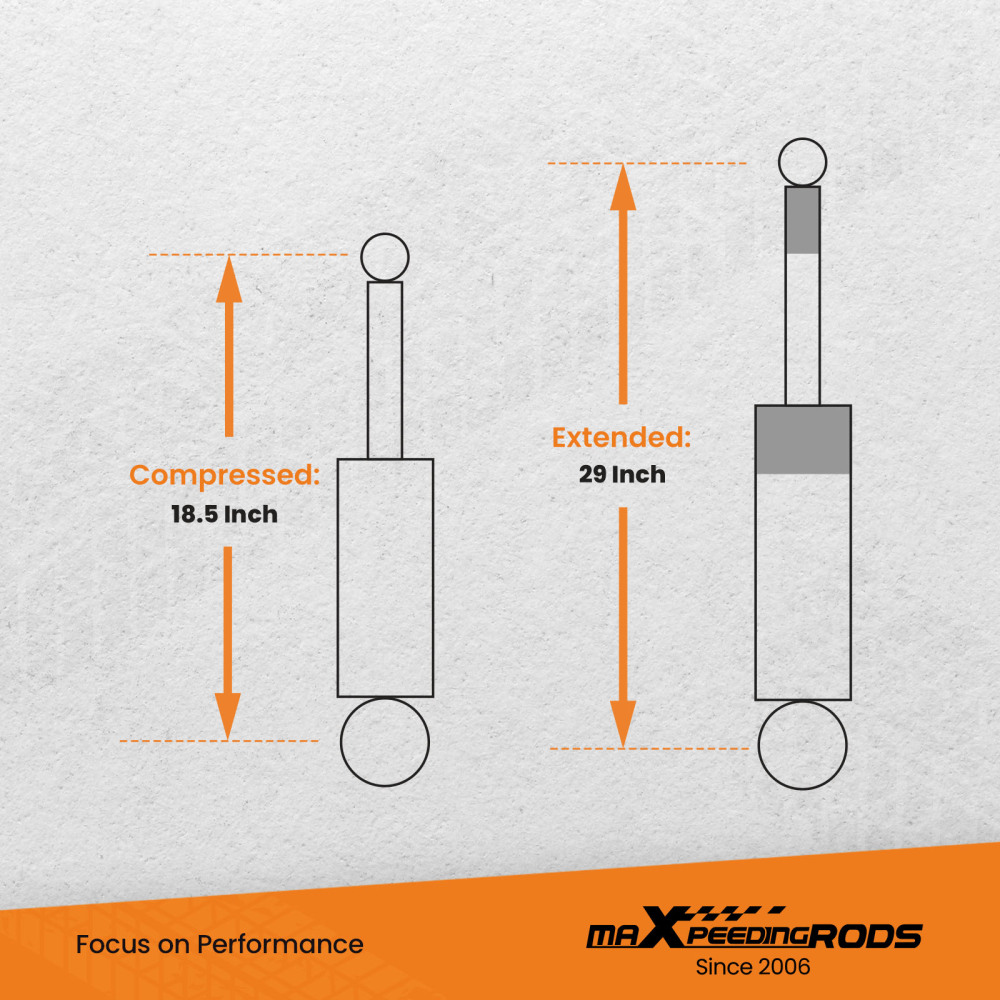 2x 3-4.5in Front Shock Absorbers compatible for Jeep Wrangler JK 2007-2018
