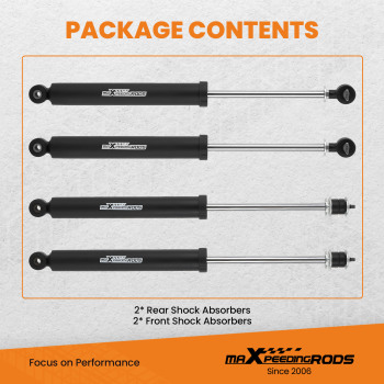 Front Rear Shock Absorbers compatible for Jeep Wrangler JK 07-18 w/ 3-4.5 Lift Set of 4