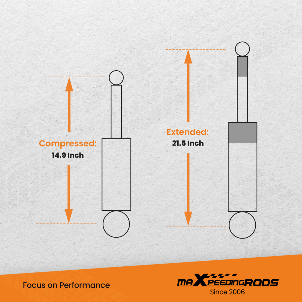 maXpeedingrods 3.5-5 Rear Shock Absorbers compatible for Jeep Wrangler JK 4WD 2007-2018