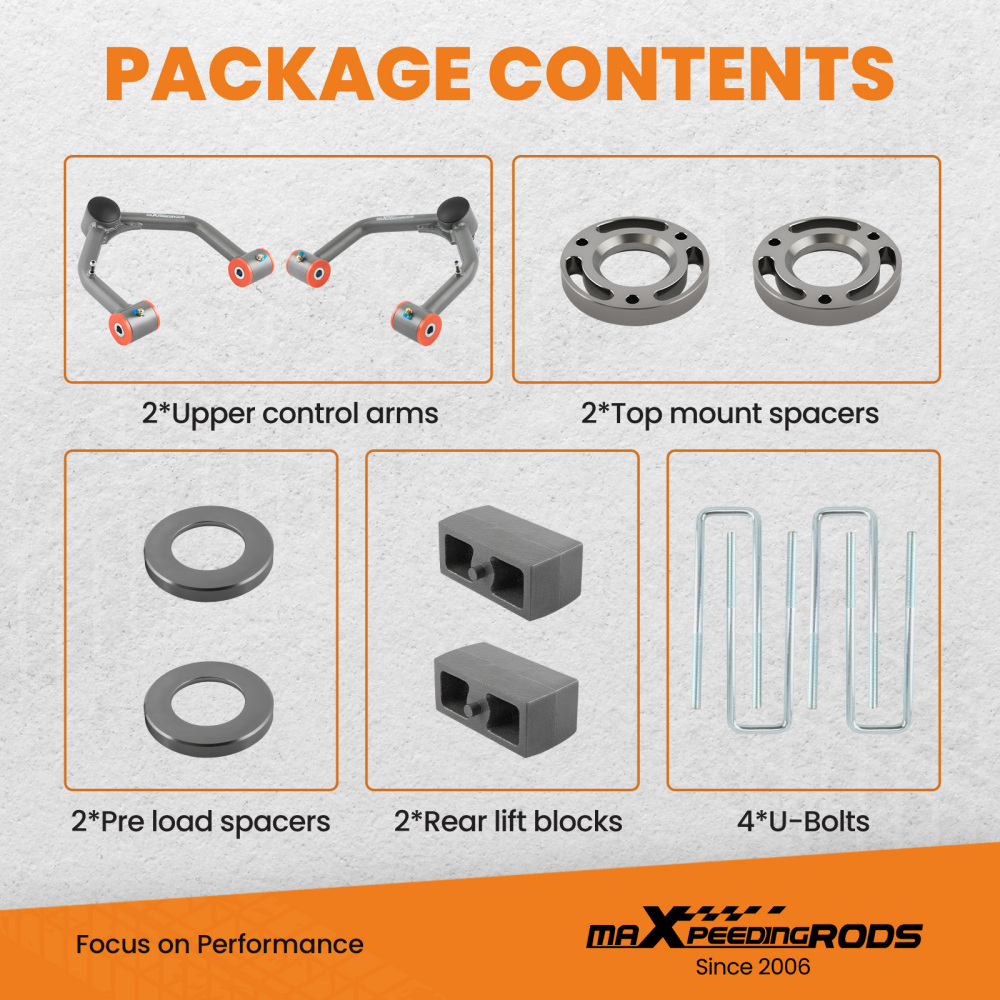 2 Lift Kit compatible for Chevrolet Silverado Trail Boss compatible for GMC Sierra AT4 1500 2019-2022