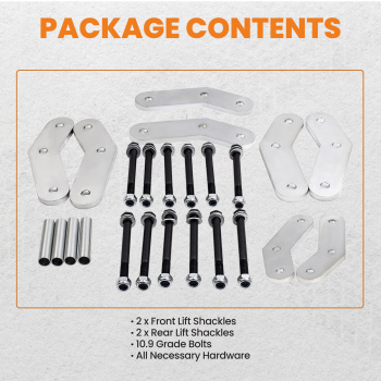 1.25 inch Lift Level Kit Shackles Front Rear compatible for Jeep Wrangler YJ 1987-1995