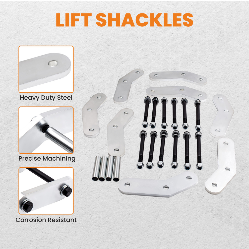 1.25 inch Lift Level Kit Shackles Front Rear compatible for Jeep Wrangler YJ 1987-1995