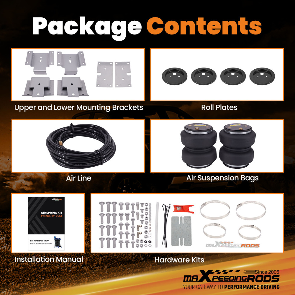 Level Kit Air Helper Springs Bag compatible for Dodge Ram 1500 Pickups 2009-2018 2010 2011