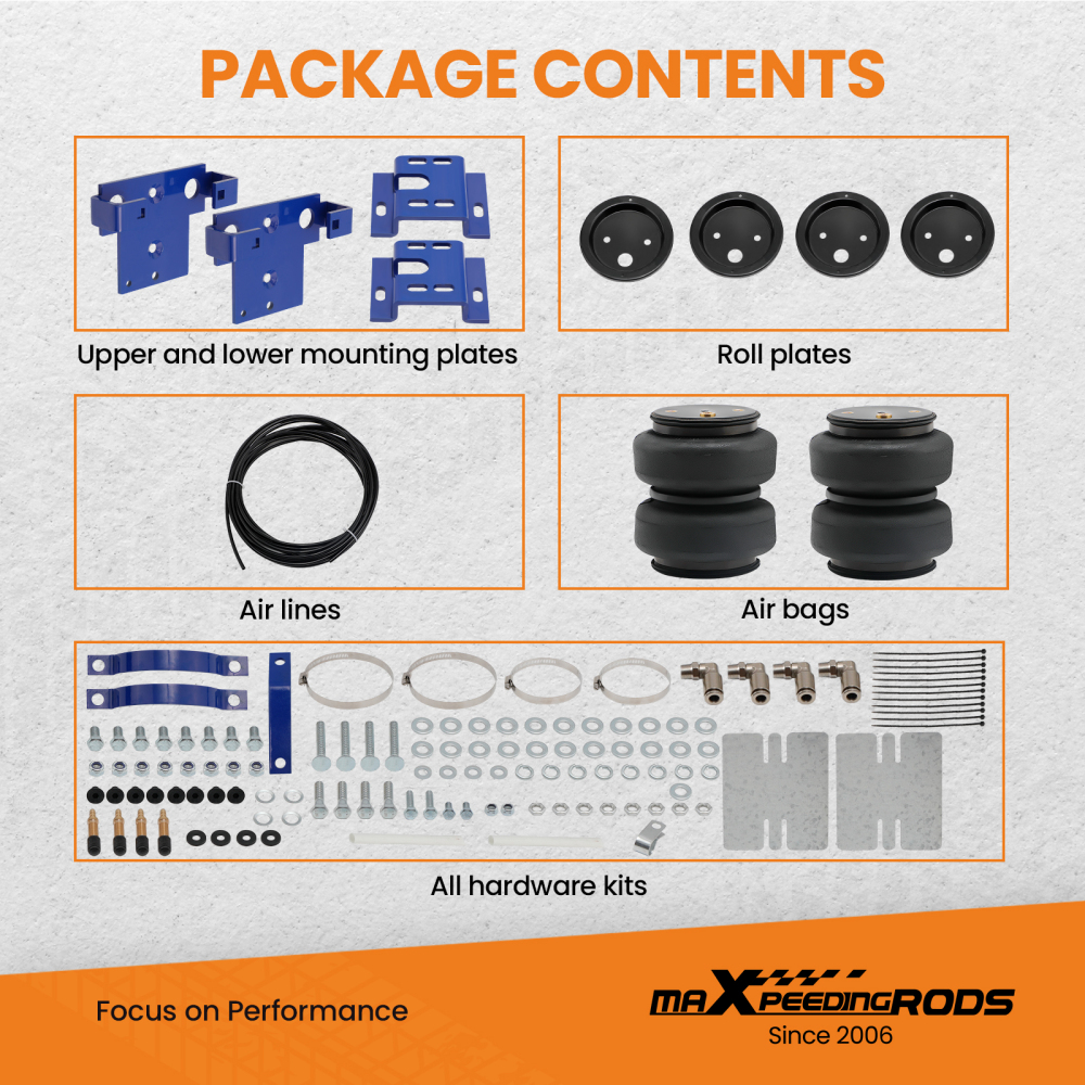 Rear Air Helper Spring Bag Leveling Kit compatible for Chevy Silverado 2500 4WD/RWD