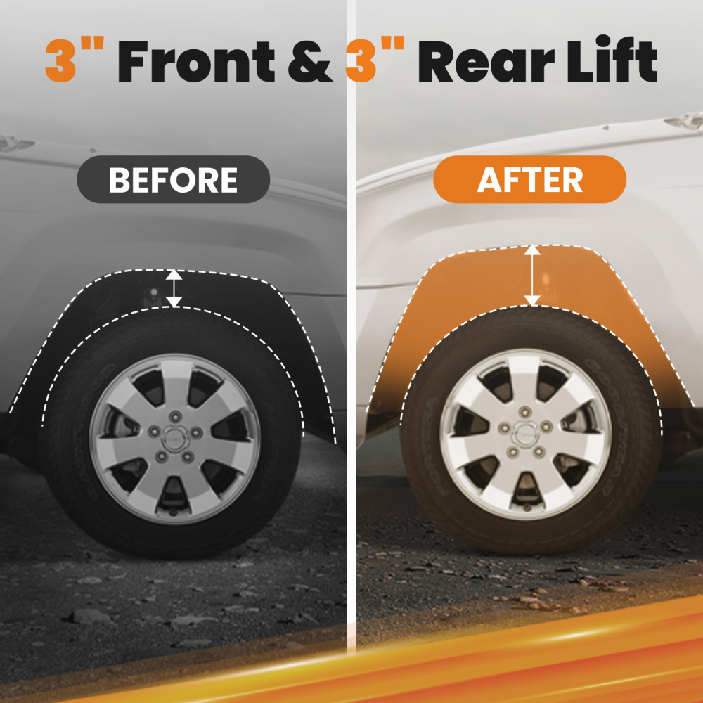 3 Full Body Lift Kit compatible for Dodge RAM 1500 2500 3500 2WD 4WD GAS 1997-2001