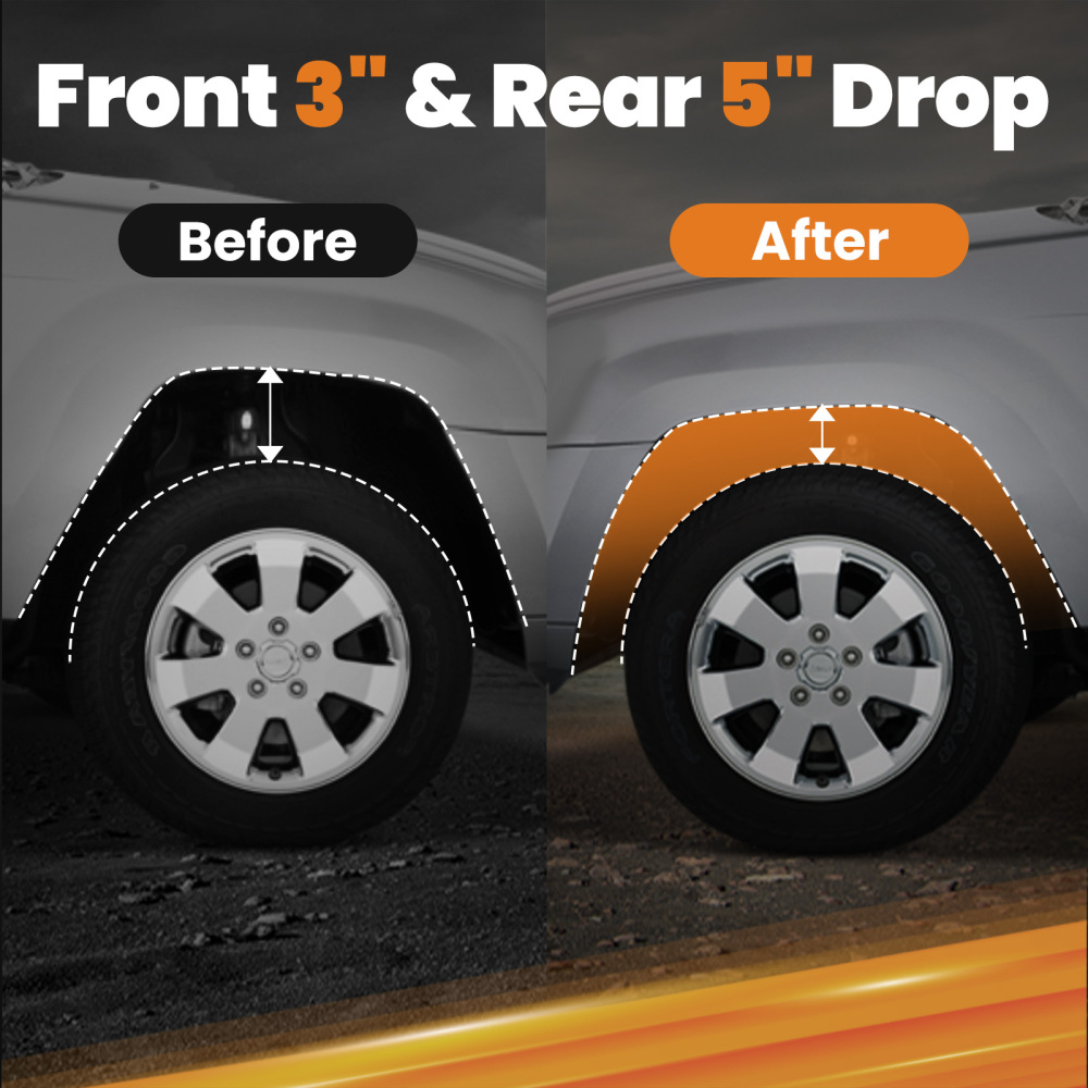 3 Inch Front / 5 Inch Rear Drop Spring Lowering Kit for ChevroletC10 1963-1972