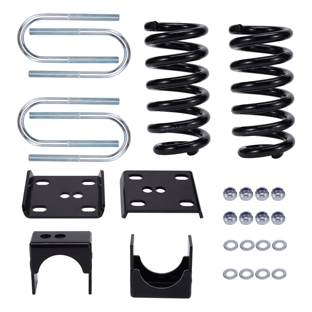 3 / 5 Drop Lowering Flip Kit w/ Coil Springs compatible for Chevy C10 compatible for GMC C15 1973-1987