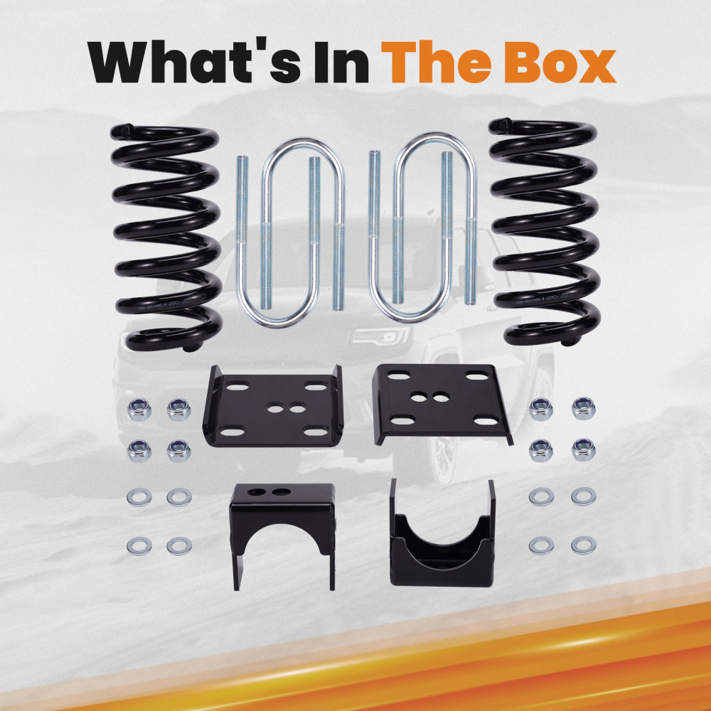 3 / 5 Drop Lowering Flip Kit w/ Coil Springs compatible for Chevy C10 compatible for GMC C15 1973-1987