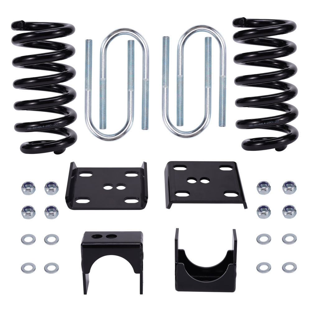3 / 5 Drop Lowering Flip Kit w/ Coil Springs compatible for Chevy C10 compatible for GMC C15 1973-1987