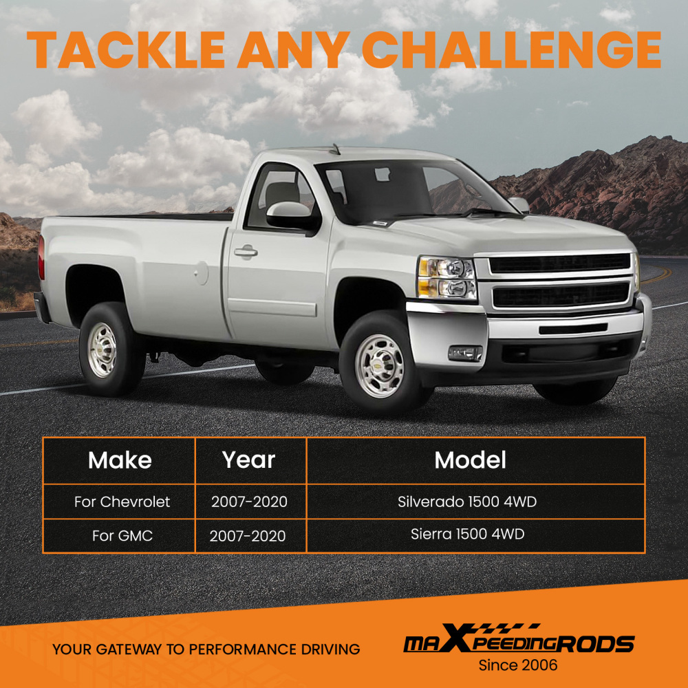 3.5 inch Front 2 inch Rear Lift Kit Spacers compatible for Silverado Sierra 1500 2007-2018 6-Lug