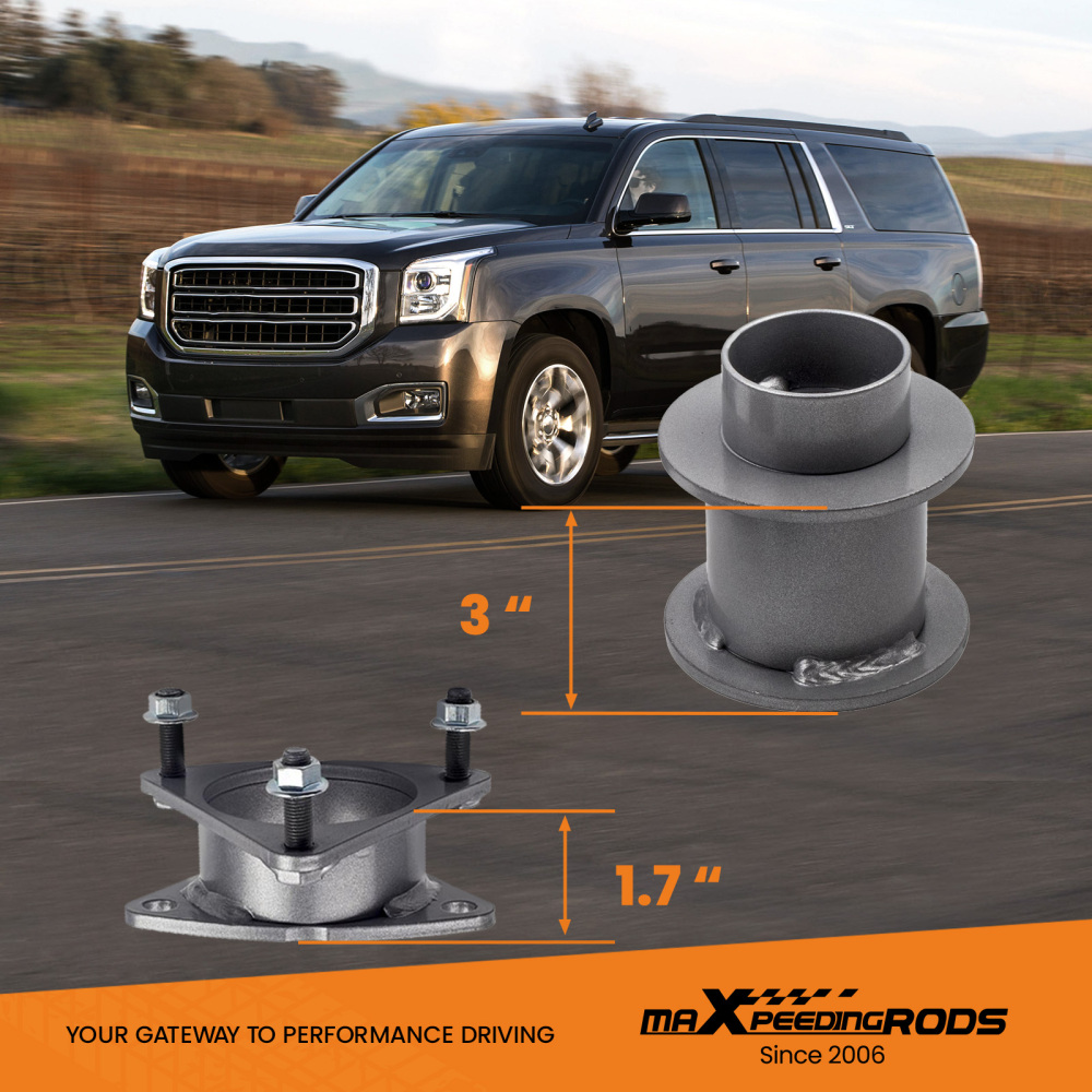 2 Front Rear 3 Lift Kit Spacer Compatible for Chevy Suburban 1500 compatible for Tahoe 6-Lug 2008-16