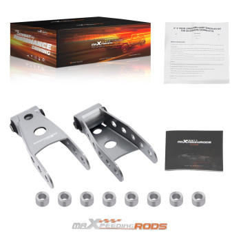 2-3 Rear Drop Shackle Lowering Kit compatible for GMC Sierra 1500 1/2 Ton 07-2018