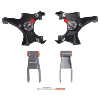 Front 2 Rear 1-2 Drop Kit compatible for Chevrolet GMC C1500 88-98 Drop Spindles+shackle