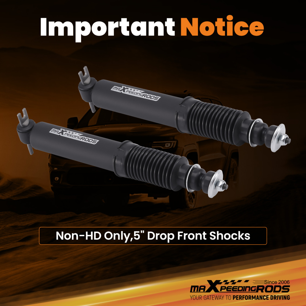 5 Front Drop Shocks compatible for Chevy GMC C1500 88-1998 2WD