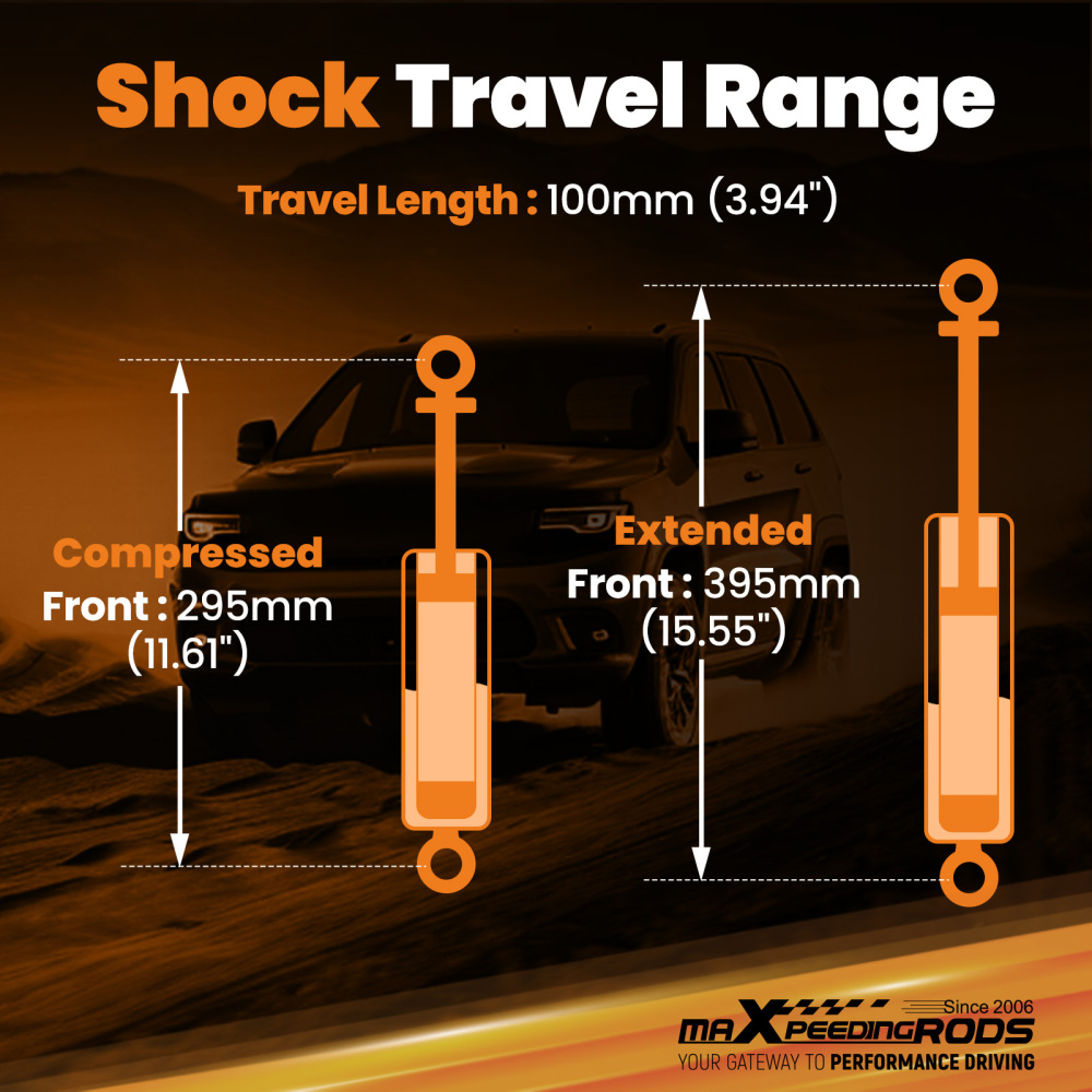 5 Front Drop Shocks compatible for Chevy GMC C1500 88-1998 2WD