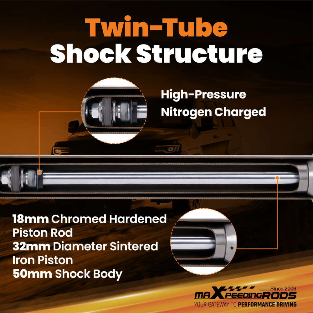 5 Front Drop Shocks compatible for Chevy GMC C1500 88-1998 2WD
