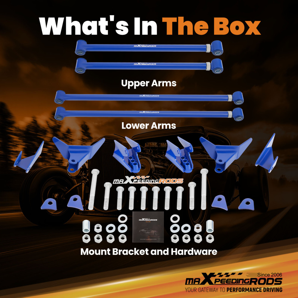 Triangulated Suspension 4 Link Kit 4x Bars compatible for Chevrolet S10 1994 95 96 97-04