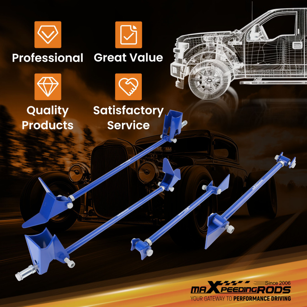 Triangulated Suspension 4 Link Kit 4x Bars compatible for Chevrolet S10 1994 95 96 97-04