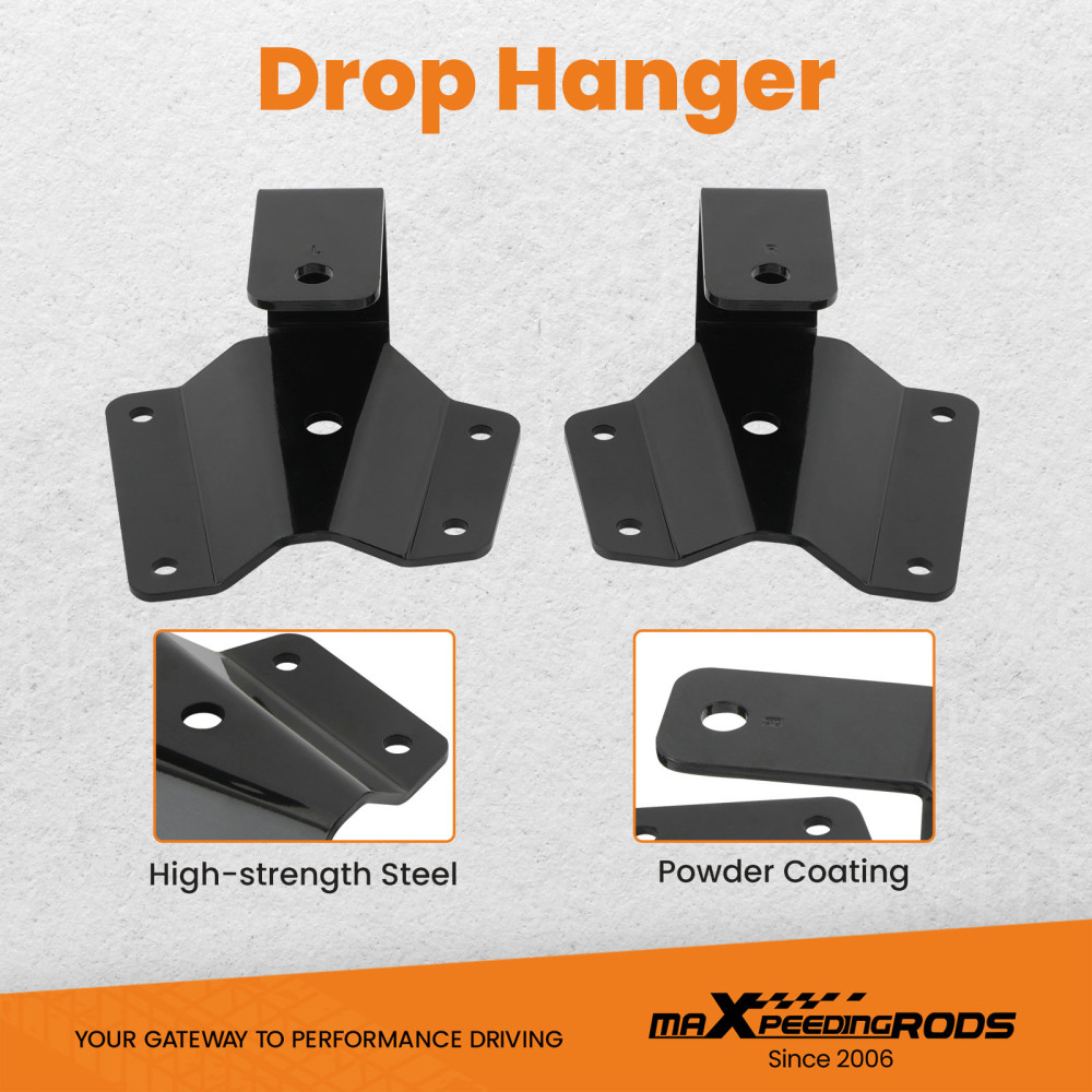 4 Drop Kit Rear ShacklesHangers compatible for Chevy Silverado GMC Sierra 1500 1999-06