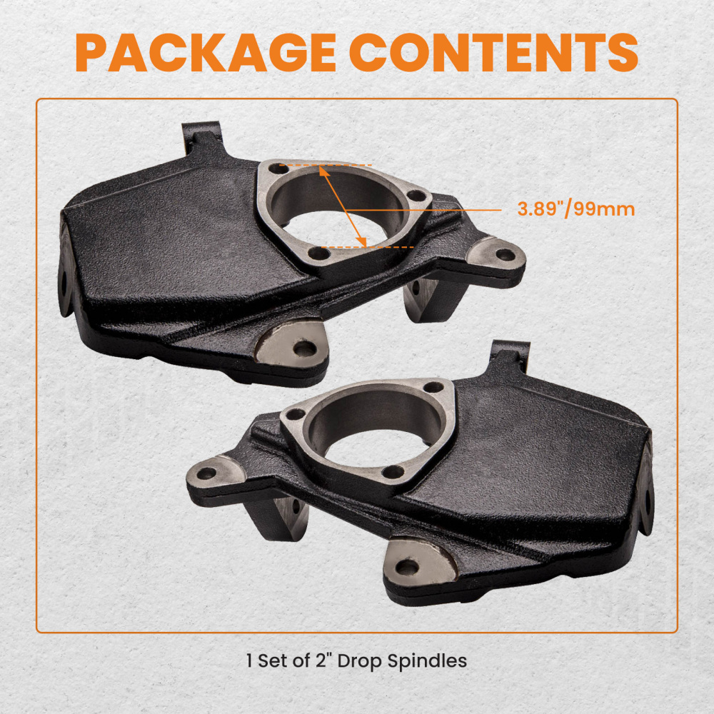 2/4 Drop Kit compatible for Chevy Silverado 1500 2WD 99-06 SpindlesShacklesHangers