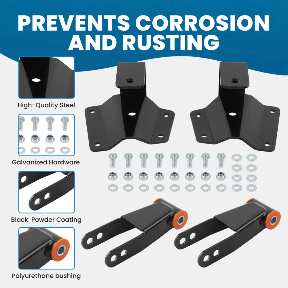 2/4 Drop Kit compatible for Chevy Silverado 1500 2WD 99-06 SpindlesShacklesHangers