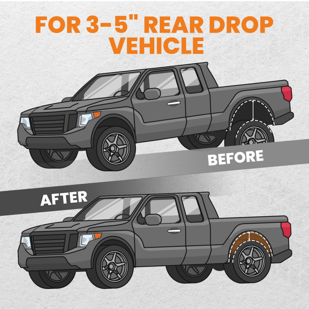 Compatible for Chevy Silverado C1500 Rear Drop Shock Extenders Lowering Kit 1996 1997 1998	