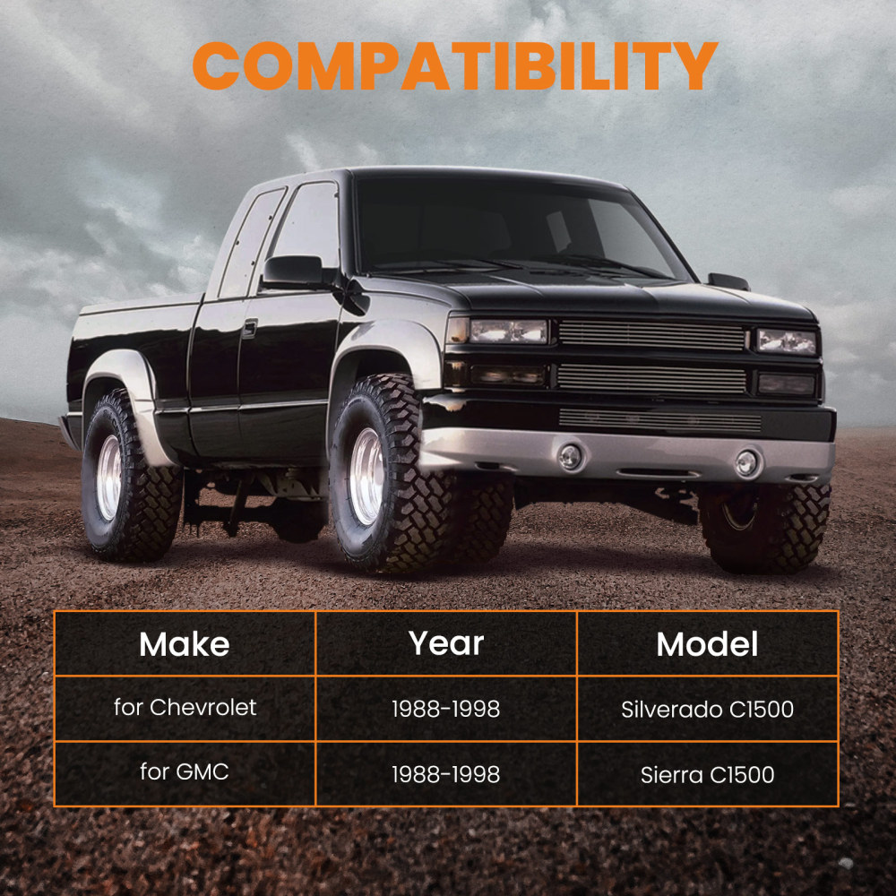 Compatible for Chevy Silverado C1500 Rear Drop Shock Extenders Lowering Kit 1996 1997 1998	