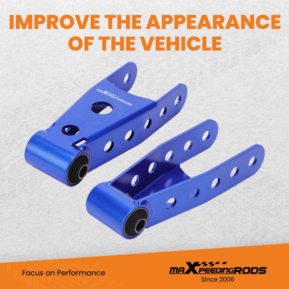 2-3 Rear Lowering Drop Shackles Kit compatible for Silverado/Sierra 07-16