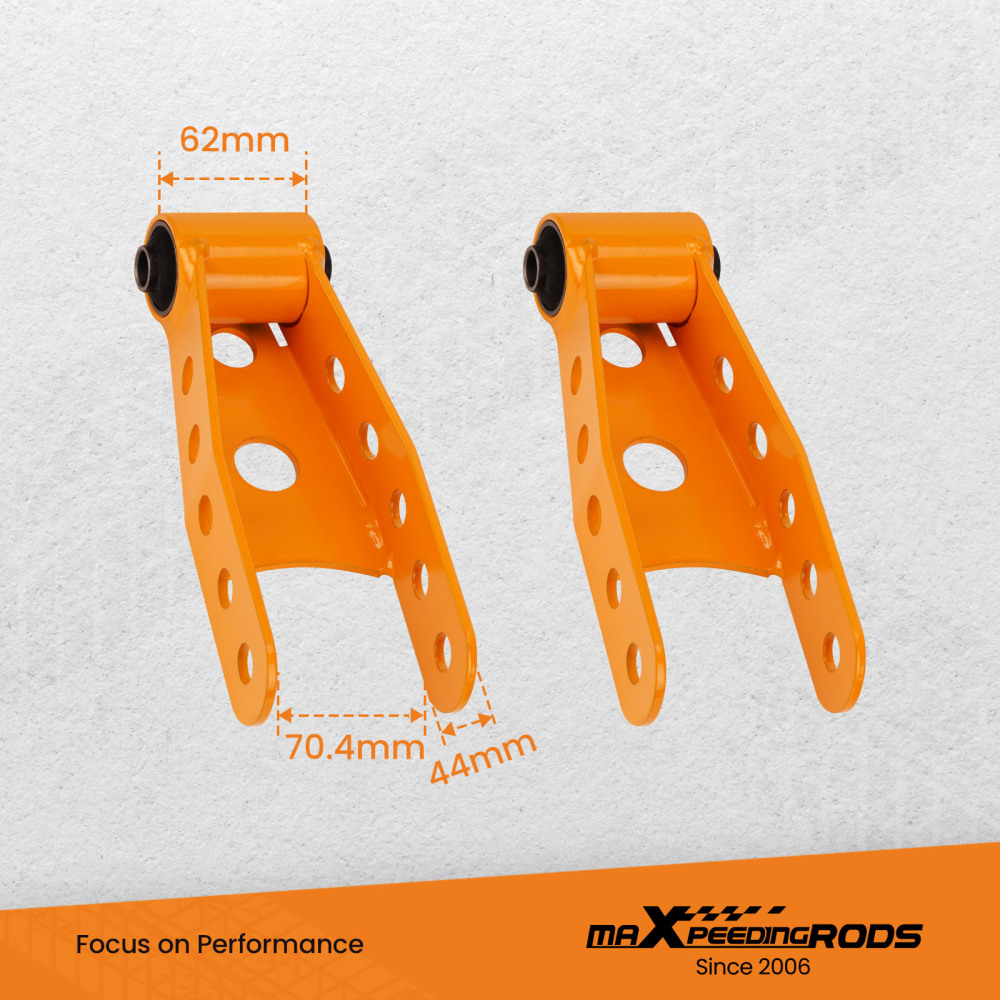 Rear 3 Drop Lowering Shackles Kit compatible for GMC Sierra 1500 SLE Crew Cab 2007