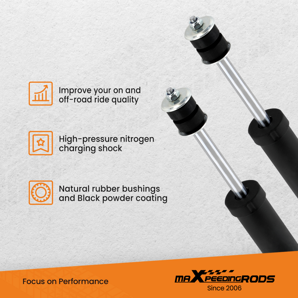 0-3 Front Shock Absorbers compatible for Chevy Silverado Compatible for GMC Sierra 1500 4WD 1999-06