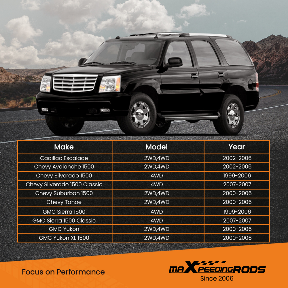 0-3 Front Shock Absorbers compatible for Chevy Silverado Compatible for GMC Sierra 1500 4WD 1999-06