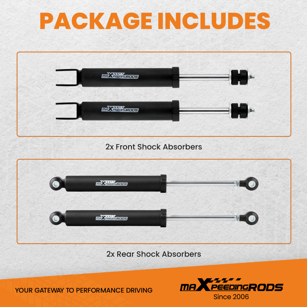 4x Shock Absorbers compatible for GMC Sierra 1500 4WD 1999-2006 Lifted 0-3