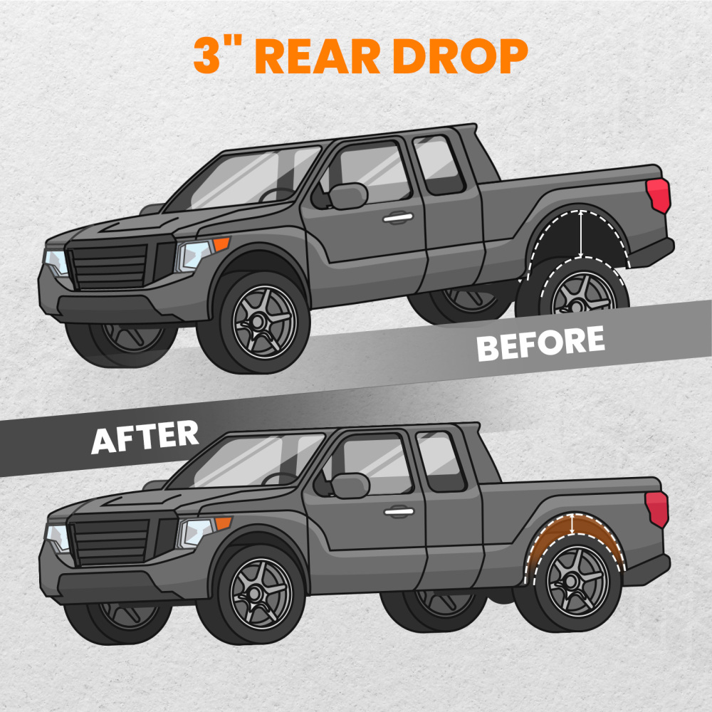 Rear Drop Kit 3 inch Lowering Blocks compatible for Chevy compatible for GMC C10 1963 1964-72