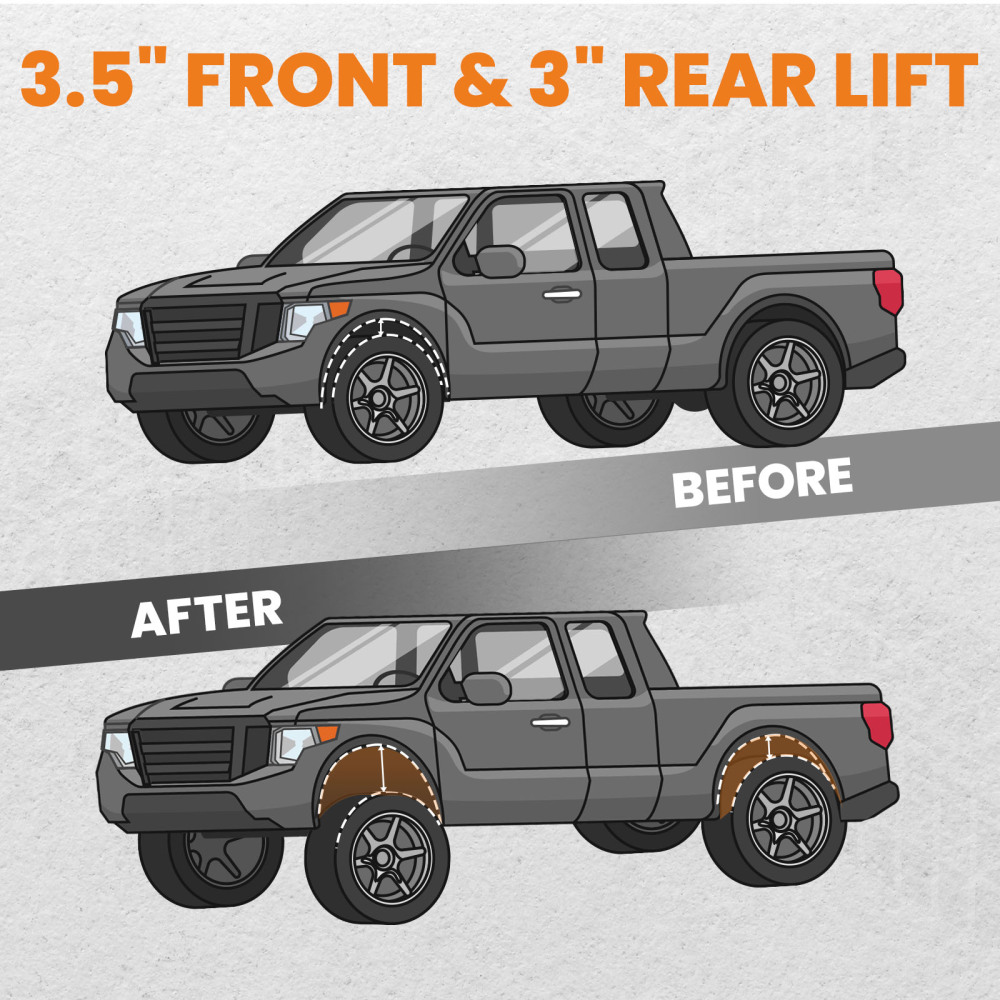 Compatible for Chevy Silverado 1500 4WD 2007-2018 3.5 inch Front + 3 inch inch Rear Lift Kit
