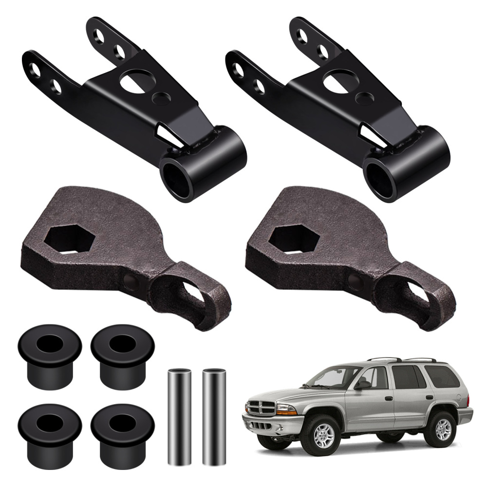 Front Rear Lift Kit Torsion Keys Shackles 3-2 inch compatible for Dodge Durango 1998-2003 4WD