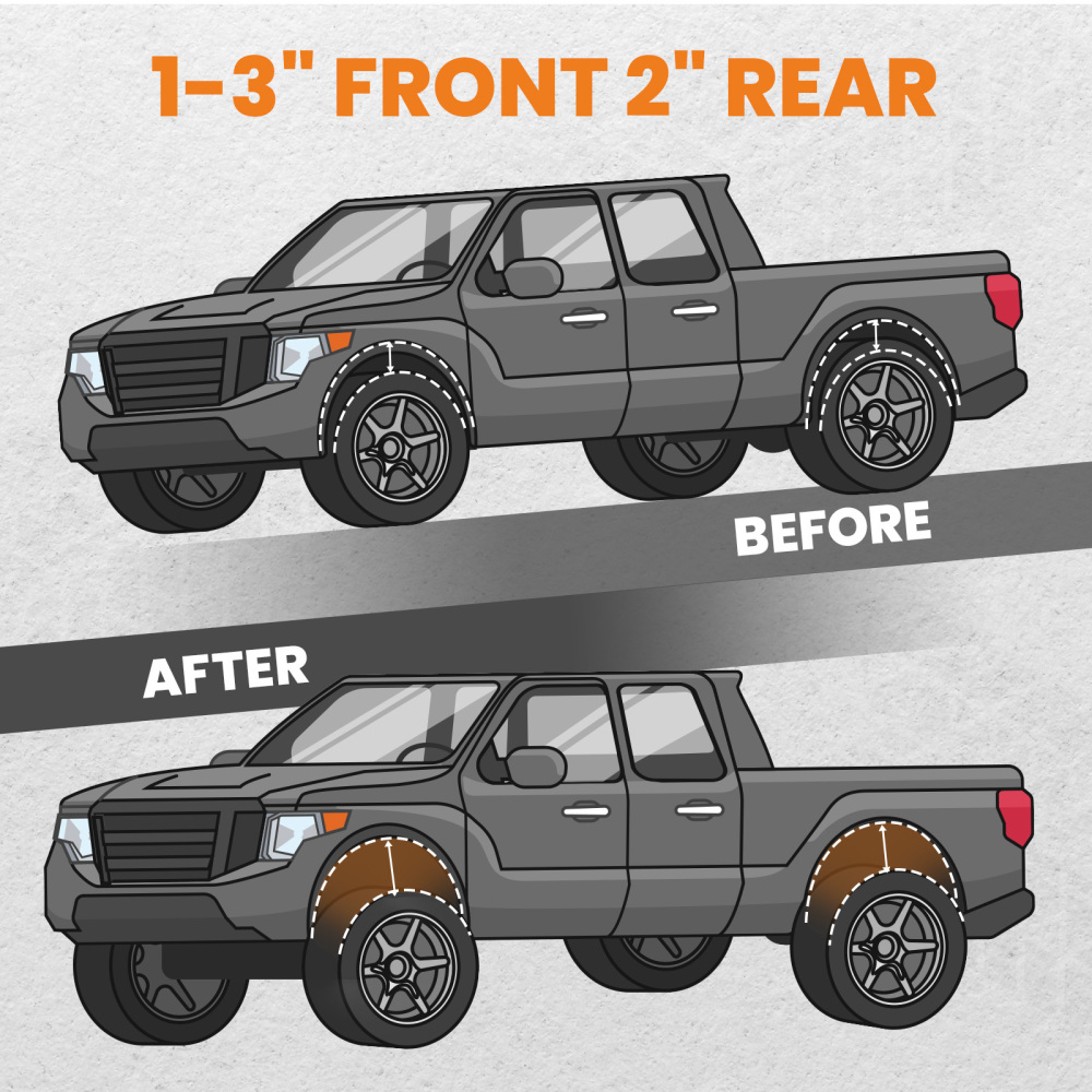 Front Rear Lift Kit Torsion Keys Shackles 3-2 inch compatible for Dodge Durango 1998-2003 4WD