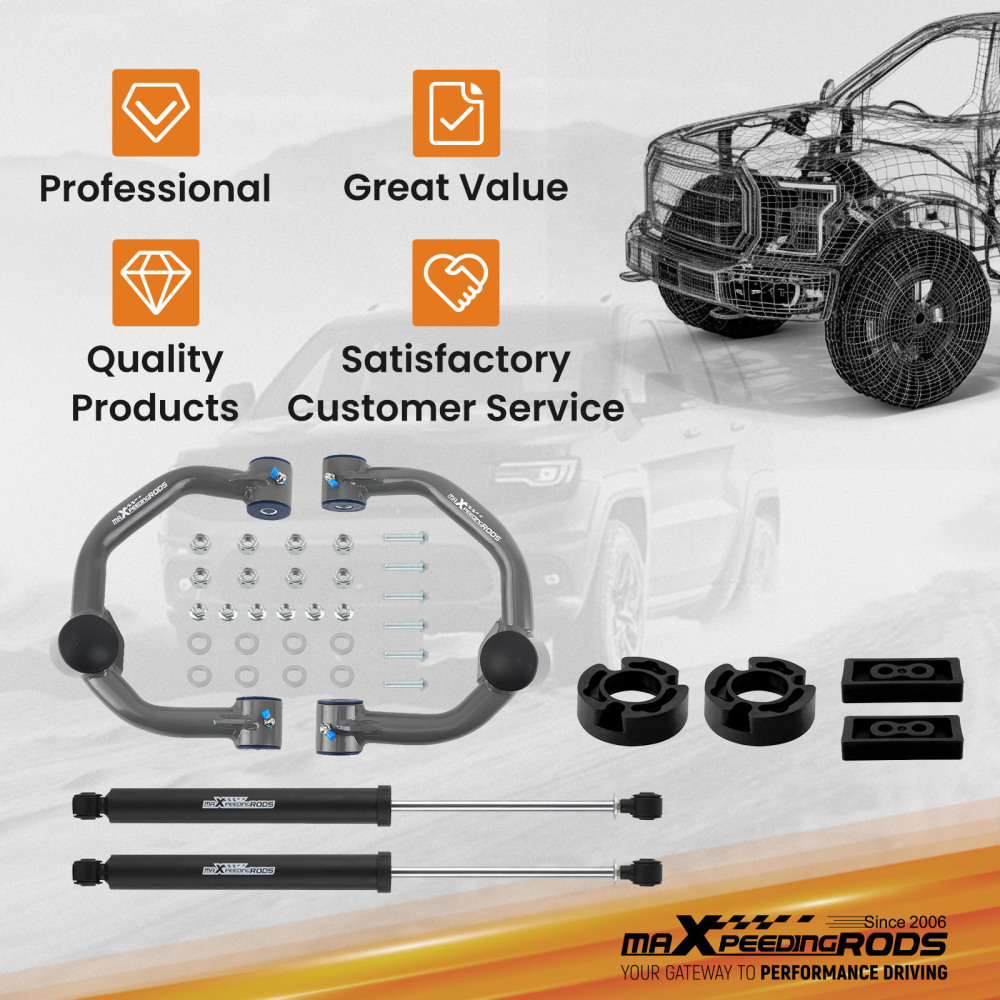 2.5 Leveling Lift Kit w/ Front Upper Control Arm compatible for Ford F150 4WD 2004-2008