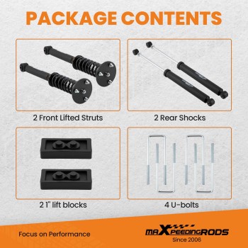 maXpeedingrods 2in Leveling Lift Kit Struts + Shock compatible for Ford F150 4WD 2009-2013