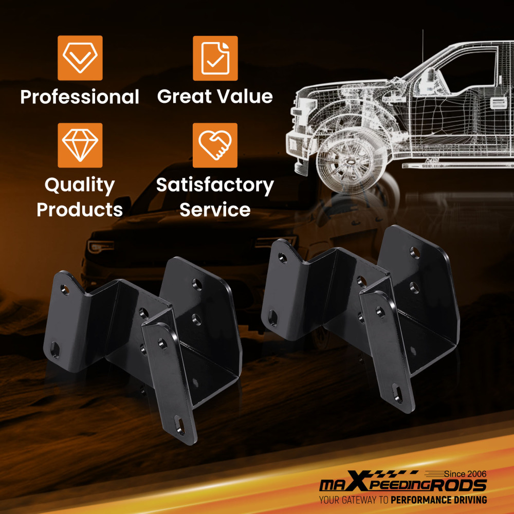 4 Rear Drop Lowering Kit Shackles Hangers compatible for Ford F-150 F-100 2WD 1973-1996