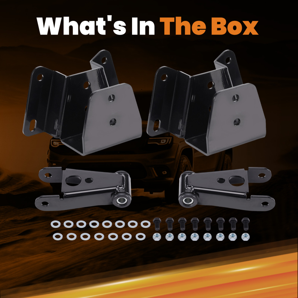 4 Rear Drop Lowering Kit Shackles Hangers compatible for Ford F-150 F-100 2WD 1973-1996