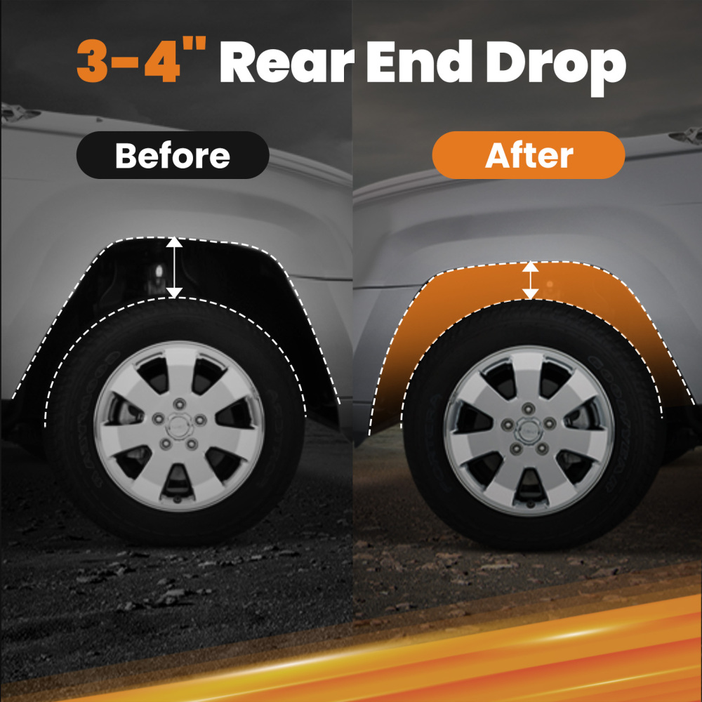 4 Rear Drop Lowering Kit Shackles Hangers compatible for Ford F-150 F-100 2WD 1973-1996