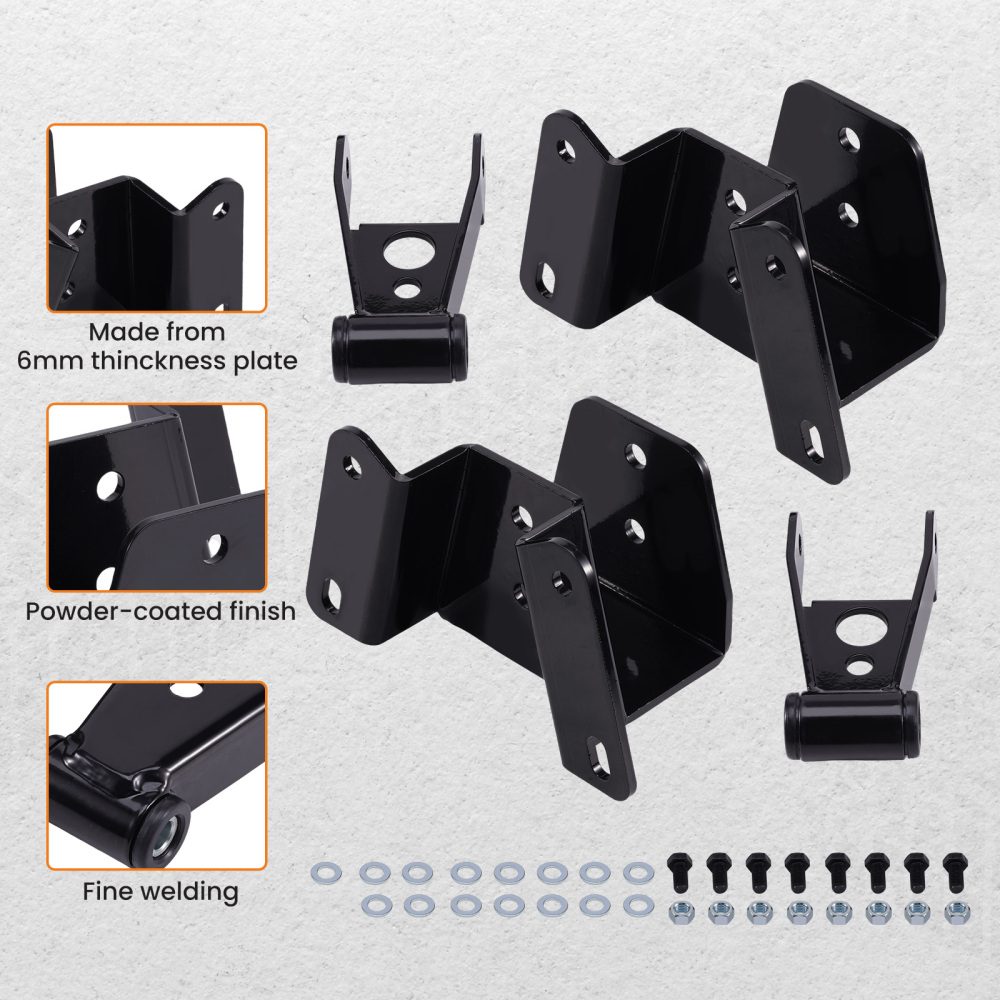 4 Rear Drop Lowering Kit Shackles Hangers compatible for Ford F-150 F-100 2WD 1973-1996