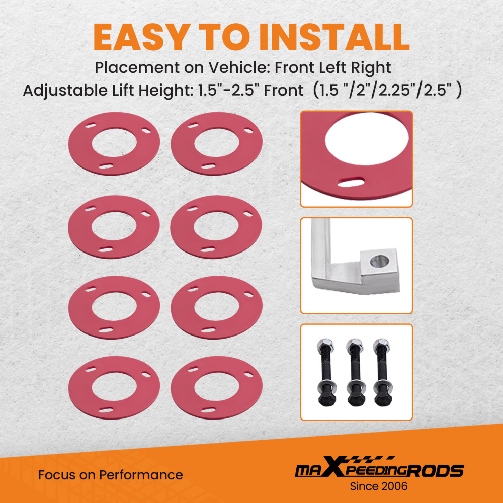 Front 1.5 inch-2.5 inch Leveling Kit Spacers compatible for Chevy Suburban compatible for Silverado 1500 2007-2014