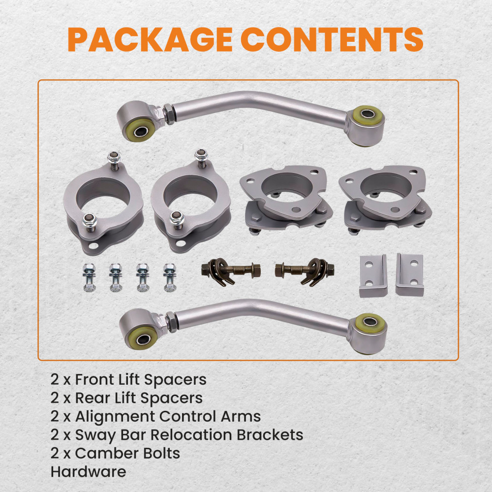 Front Rear 2 Leveling Lift Kit compatible for Jeep Compass Patriot MK Sport 2007-2017 2009