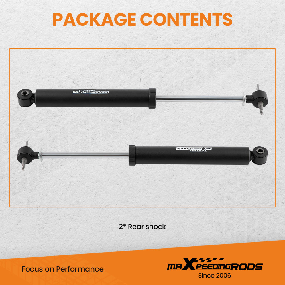 2 Pcs 0-3 Rear Shock Absorbers compatible for Jeep Wrangler JK 2007 2008 2009 2010
