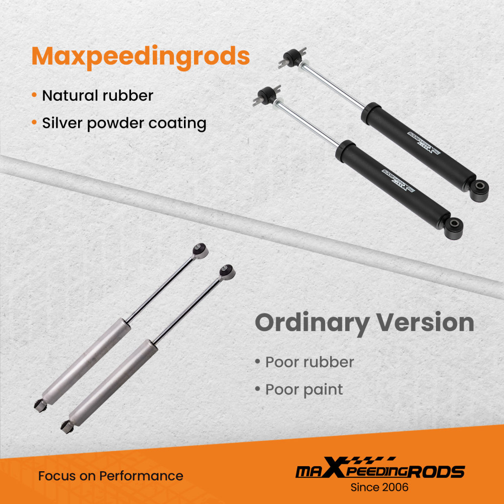 2 Pcs 0-3 Rear Shock Absorbers compatible for Jeep Wrangler JK 2007 2008 2009 2010