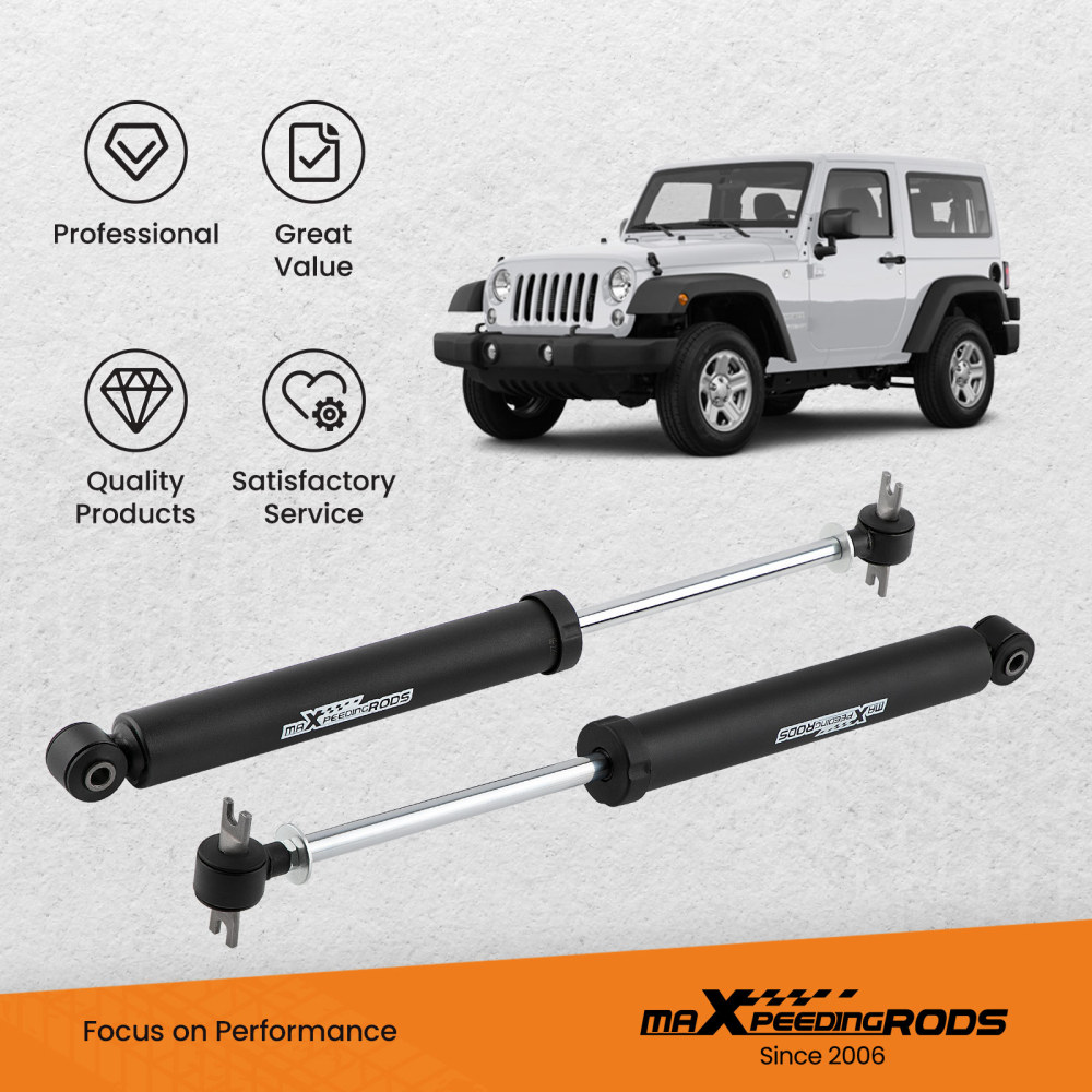 2 Pcs 0-3 Rear Shock Absorbers compatible for Jeep Wrangler JK 2007 2008 2009 2010