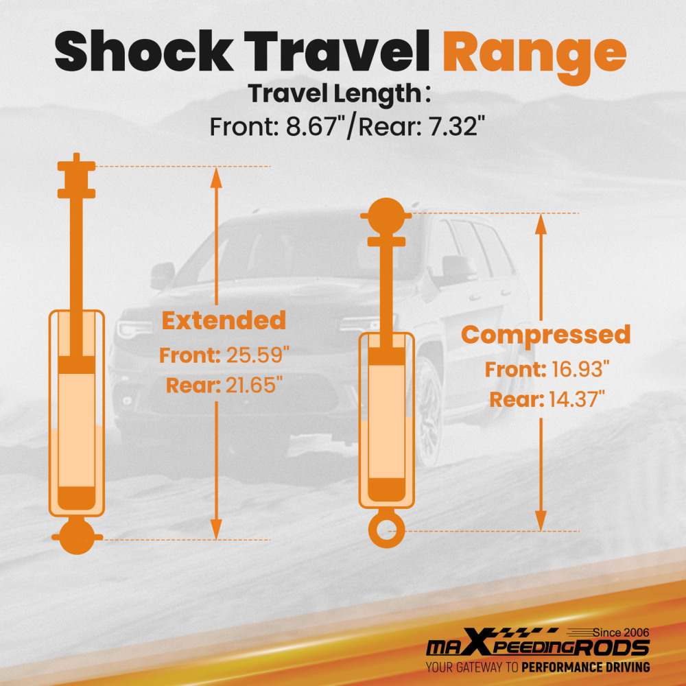 2 Suspension Lift Kit compatible for Jeep Wrangler TJ 4WD 1997-2006